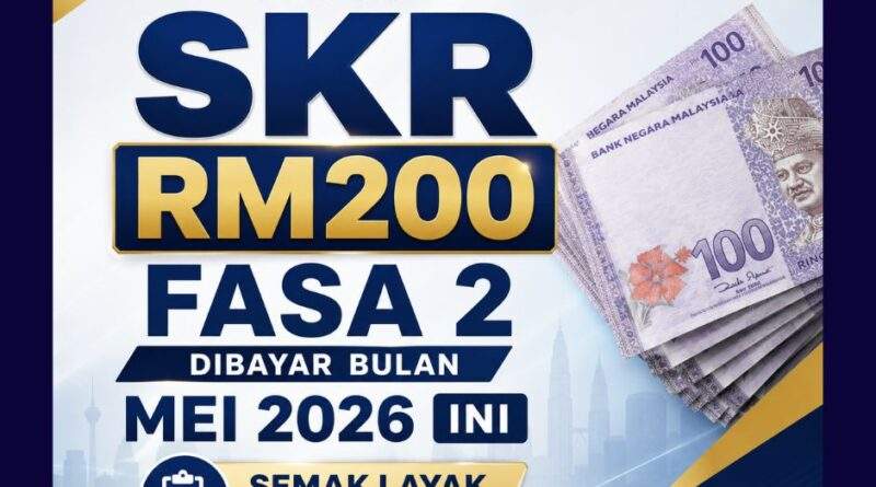Bantuan SKR RM200 Fasa 2 Dibayar Bulan Mei 2026 Ini: Semak Layak atau Tidak Bantuan SKR RM200