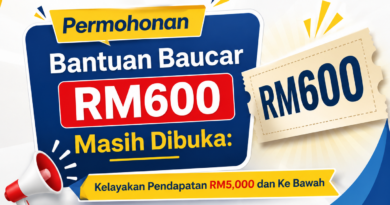 Permohonan Bantuan Baucar RM600 Masih Dibuka: Kelayakan Pendapatan RM5,000 dan Ke Bawah Bantuan Baucar