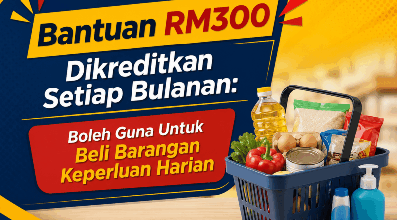 Bantuan RM300 Dikreditkan Setiap Bulanan: Boleh Guna Untuk Beli Barangan Keperluan Harian Bantuan RM300