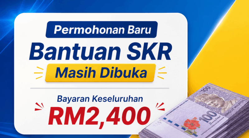 Permohonan Baru Bantuan SKR Masih Dibuka: Bayaran Keseluruhan RM2,400 Bantuan SKR