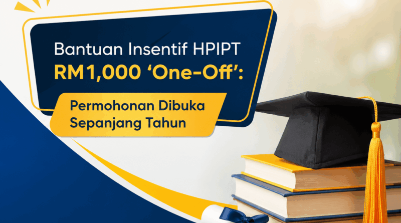 Bantuan Insentif HPIPT RM1,000 ‘One-Off’: Permohonan Dibuka Sepanjang Tahun Insentif HPIPT